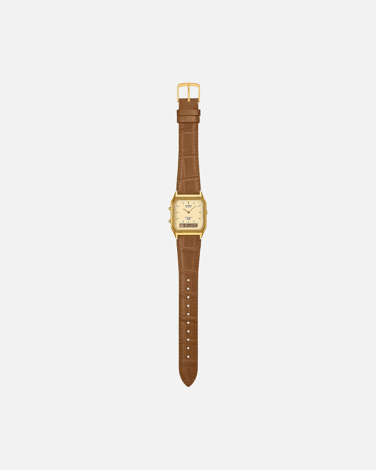 CASIO Casio AQ230EGL-9A Watch Black/Gold/Tan