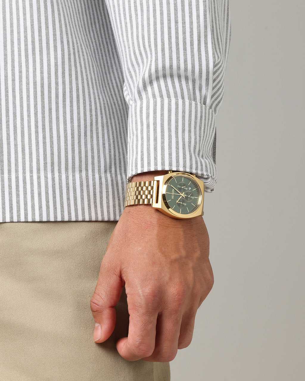 NIXON Nixon Time Teller Chrono Watch Gold/Green