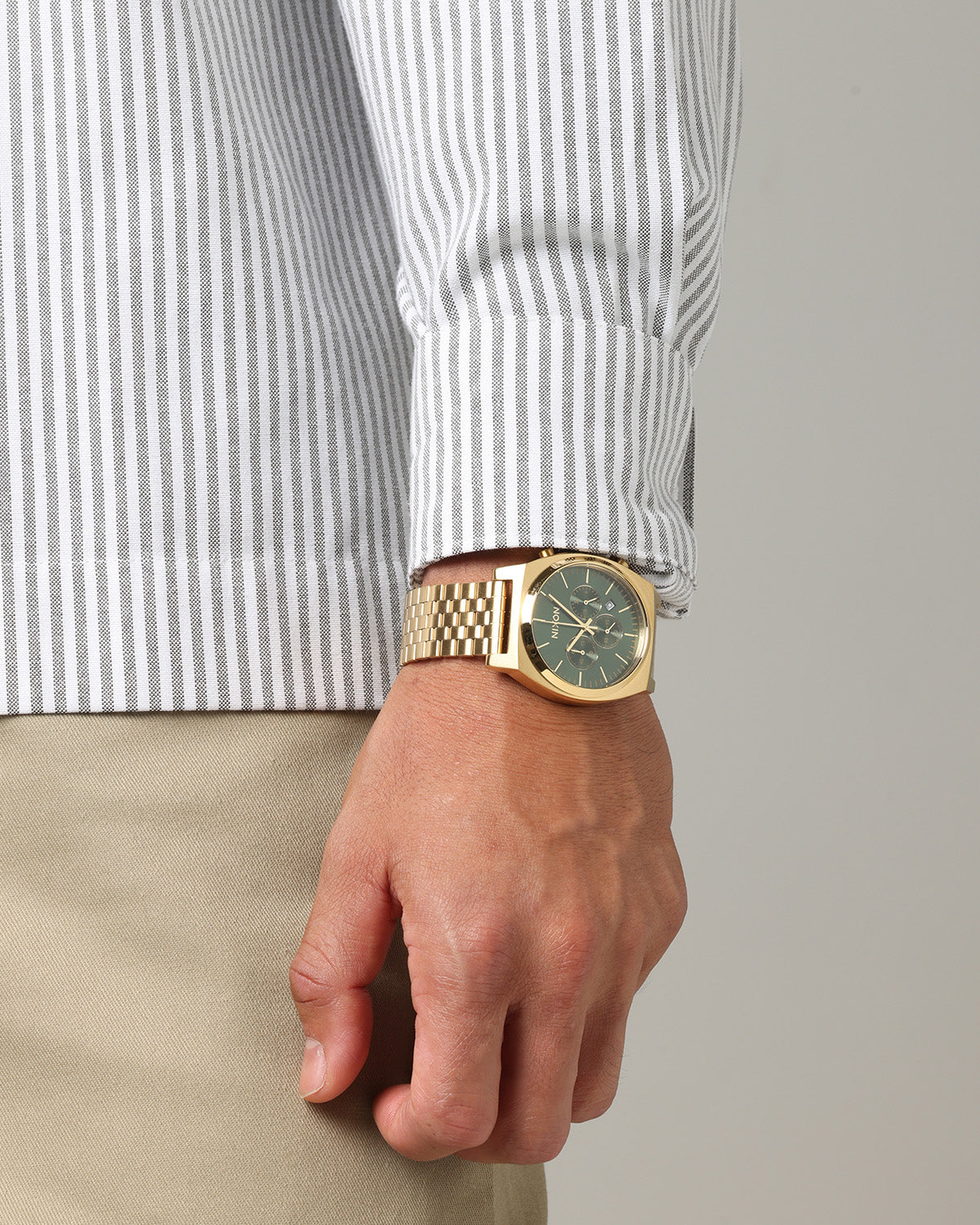 NIXON Nixon Time Teller Chrono Watch Gold/Green