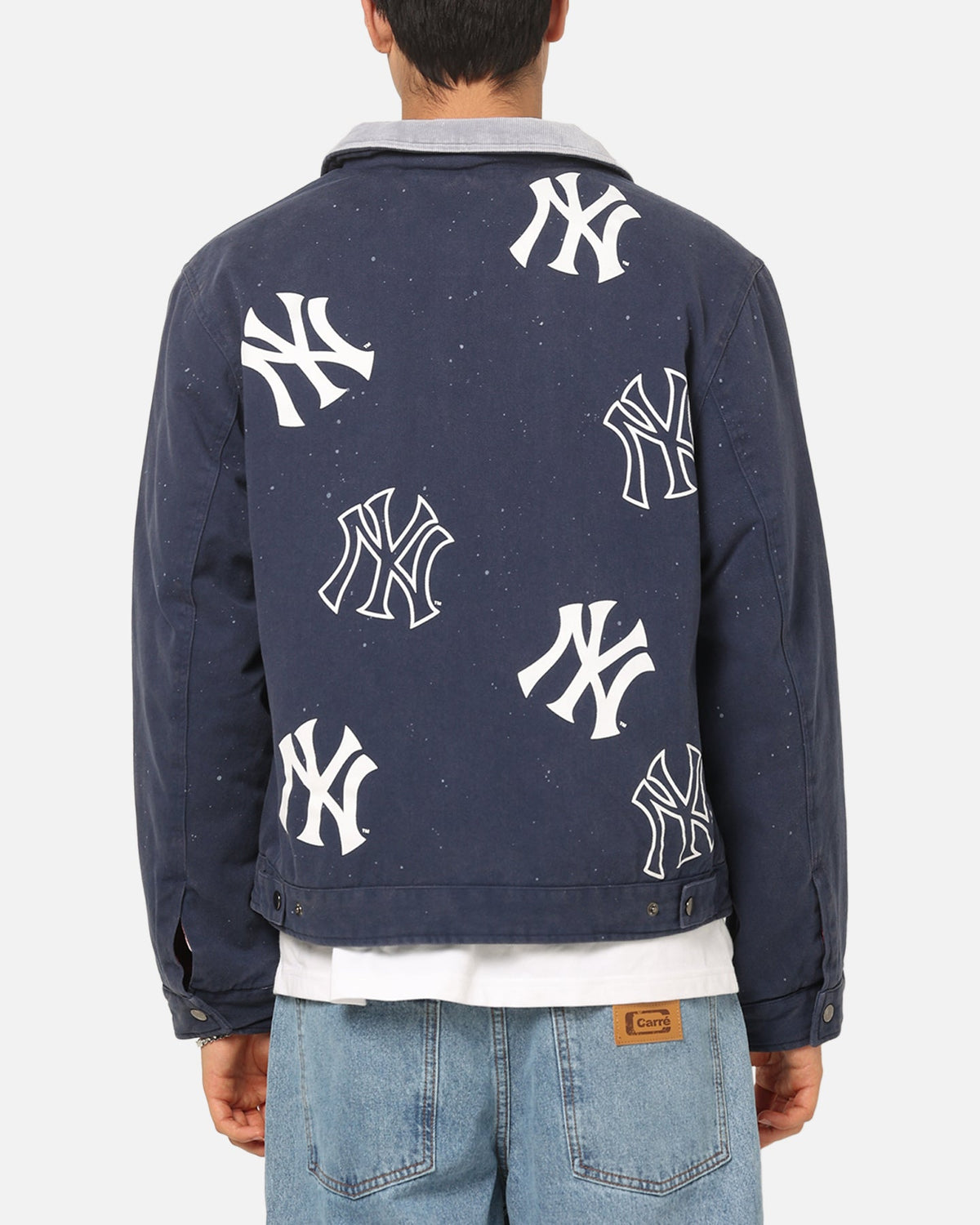 MAJESTIC ATHLETIC Majestic Athletic New York Yankees Paint Splat Carpenter Jacket Indigo
