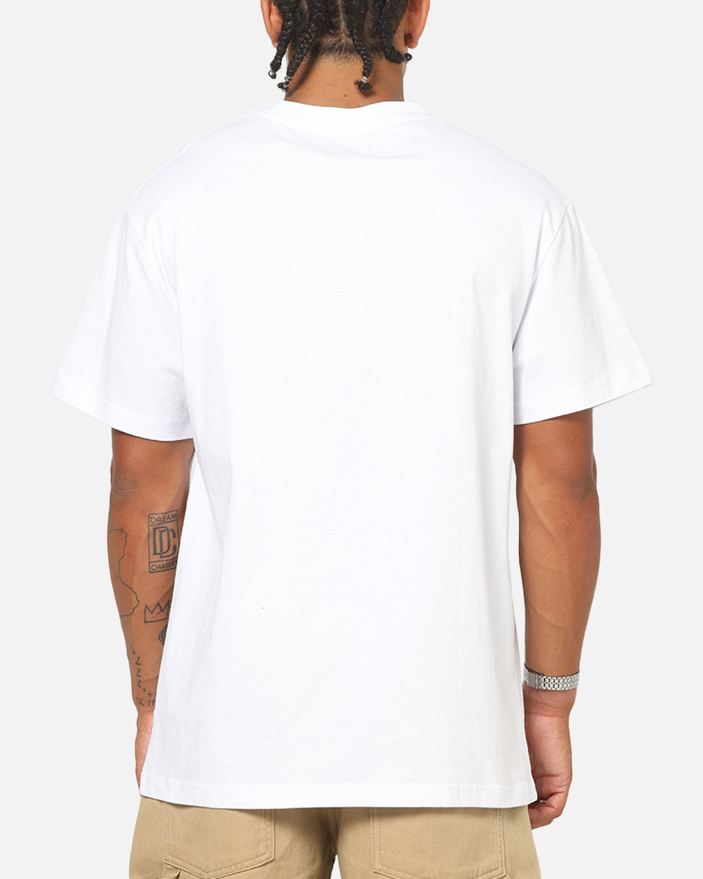 VON DUTCH Von Dutch Distressed Embroidered Patch T-Shirt White