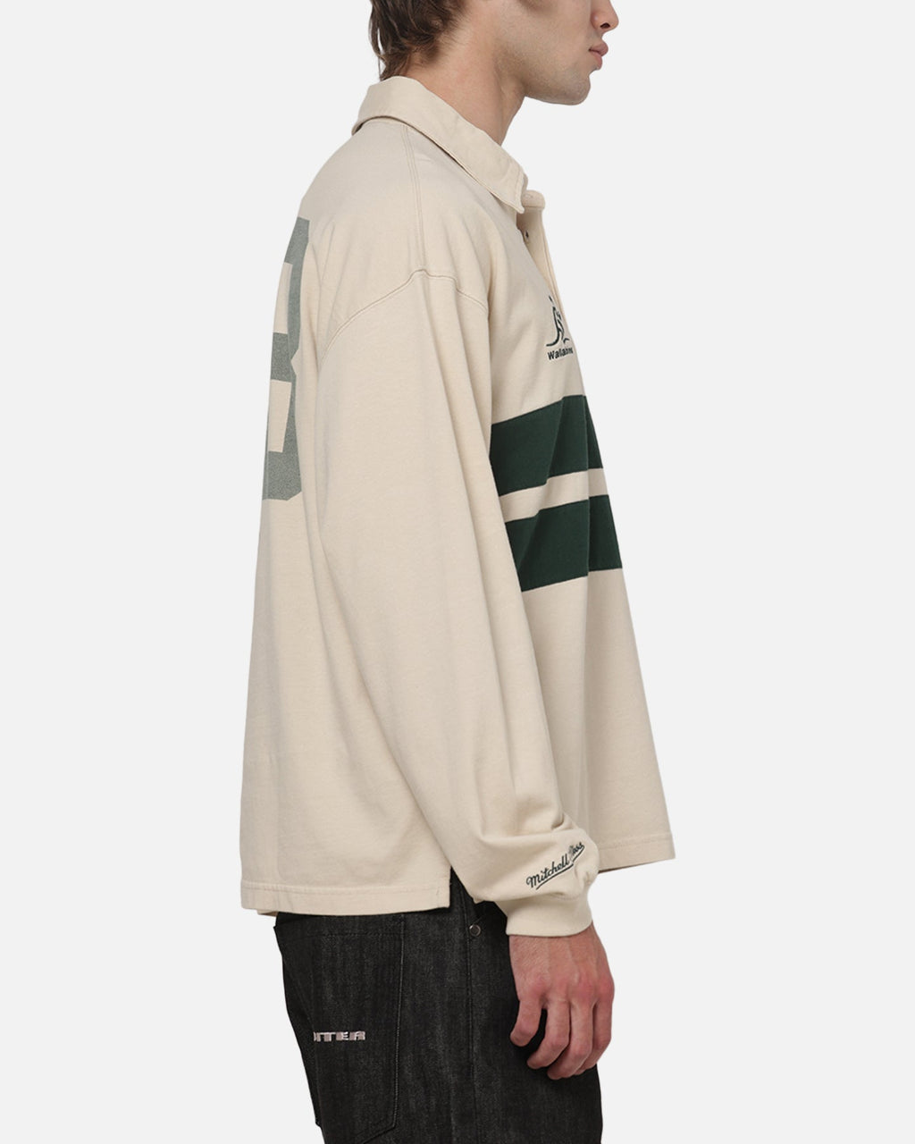 MITCHELL & NESS Mitchell & Ness Wallabies Rugby Long Sleeve Polo Ivory
