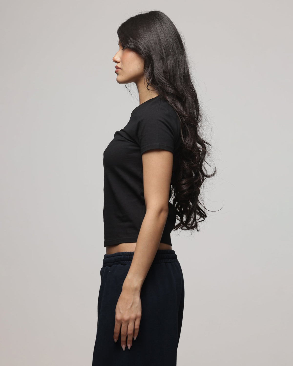 AMERICAN THRIFT American Thrift Women's Shrunken T-Shirt Black