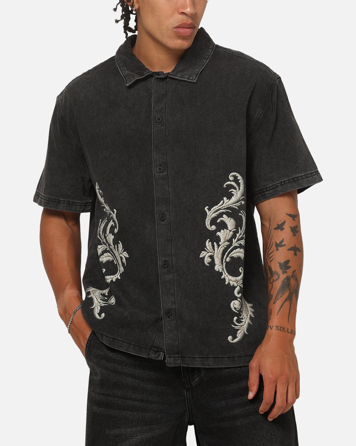 SAINT MORTA Saint Morta Baroque Button Up Shirt Black