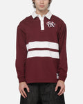 MITCHELL & NESS Mitchell & Ness New York Yankees Roses Rugby Long Sleeve Polo Shirt Sour Cherry