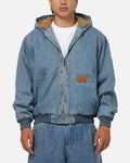 CARRE Carre Sherpa Lined Zip Hoodie Mid Blue Denim