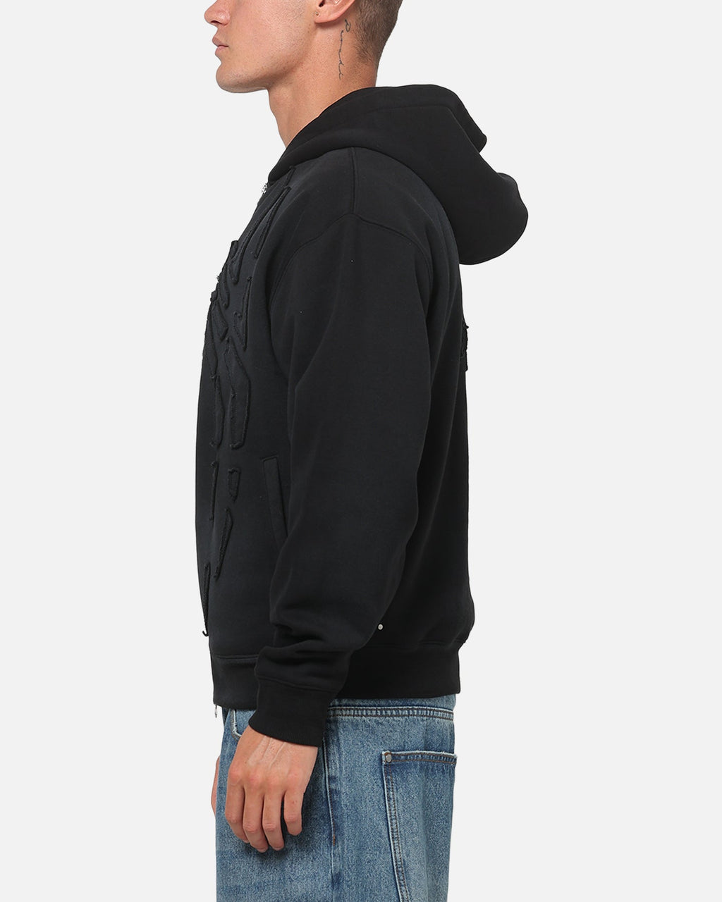 73Studio 73Studio Marvel Spider-Man Battle Torn Zip Hoodie Washed Black