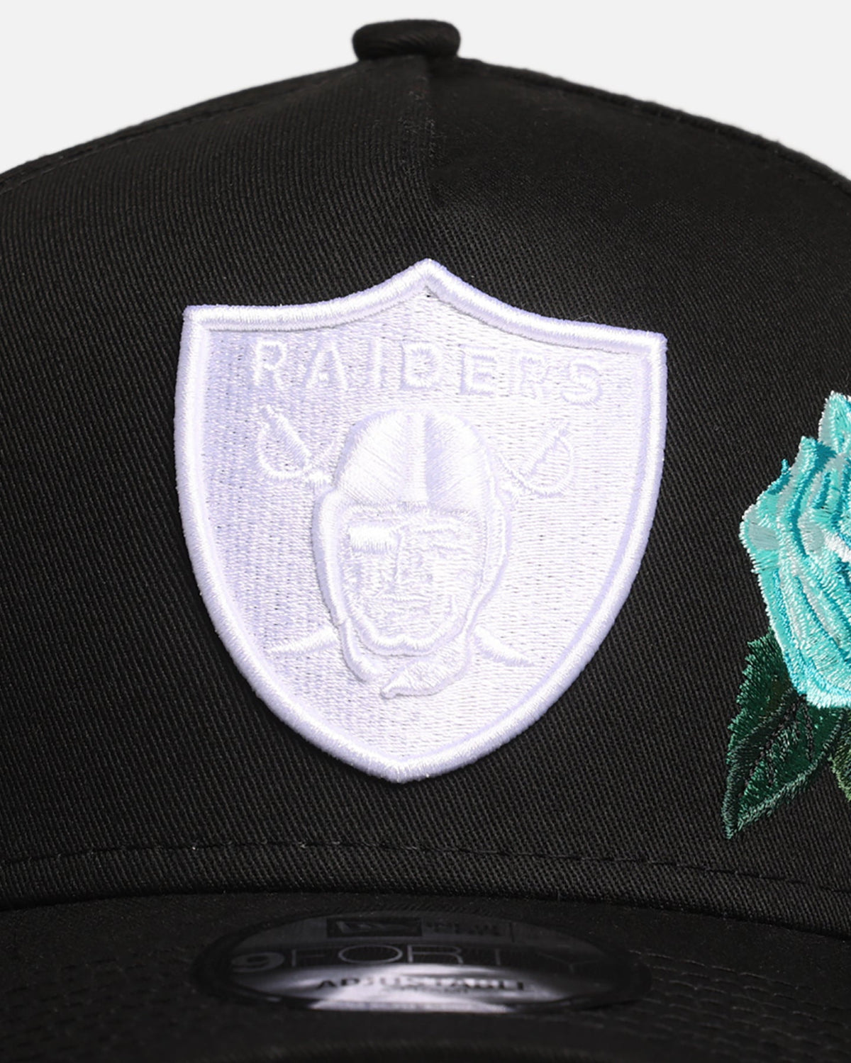 New Era Premium New Era Las Vegas Raiders 'Aqua Rose Embroidery' 9FORTY A-Frame Snapback Black/Aqua
