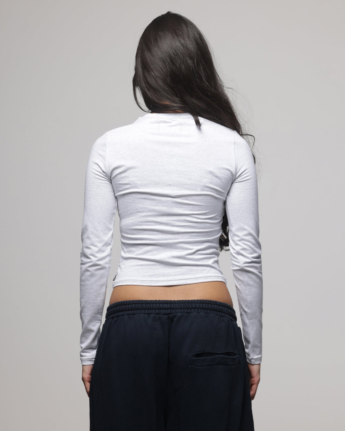 AMERICAN THRIFT Official American Thrift Women's Fitted Long Sleeve T-Shirt Grey Heather