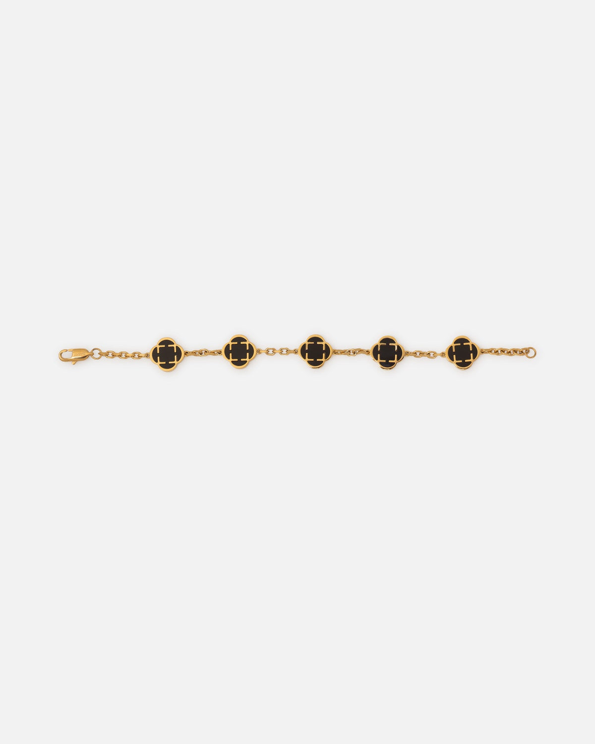 SAINT MORTA Original Saint Morta Onyx Clover Bracelet Gold