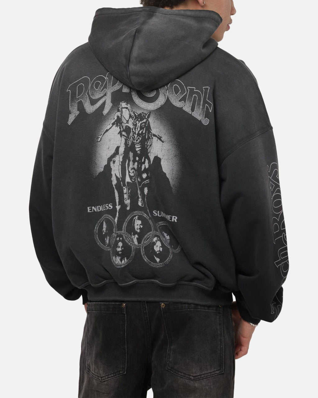 REPRESENT Official Represent Beach Boys Endless Summer Hoodie Stained Black