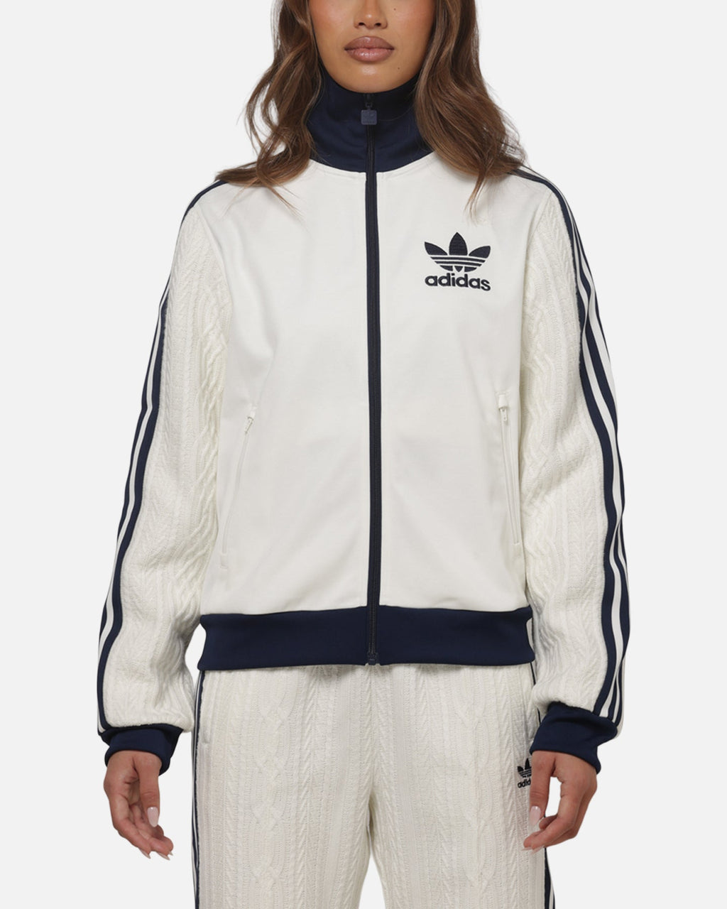 ADIDAS Adidas Women's Knit Classic Track Top Off White
