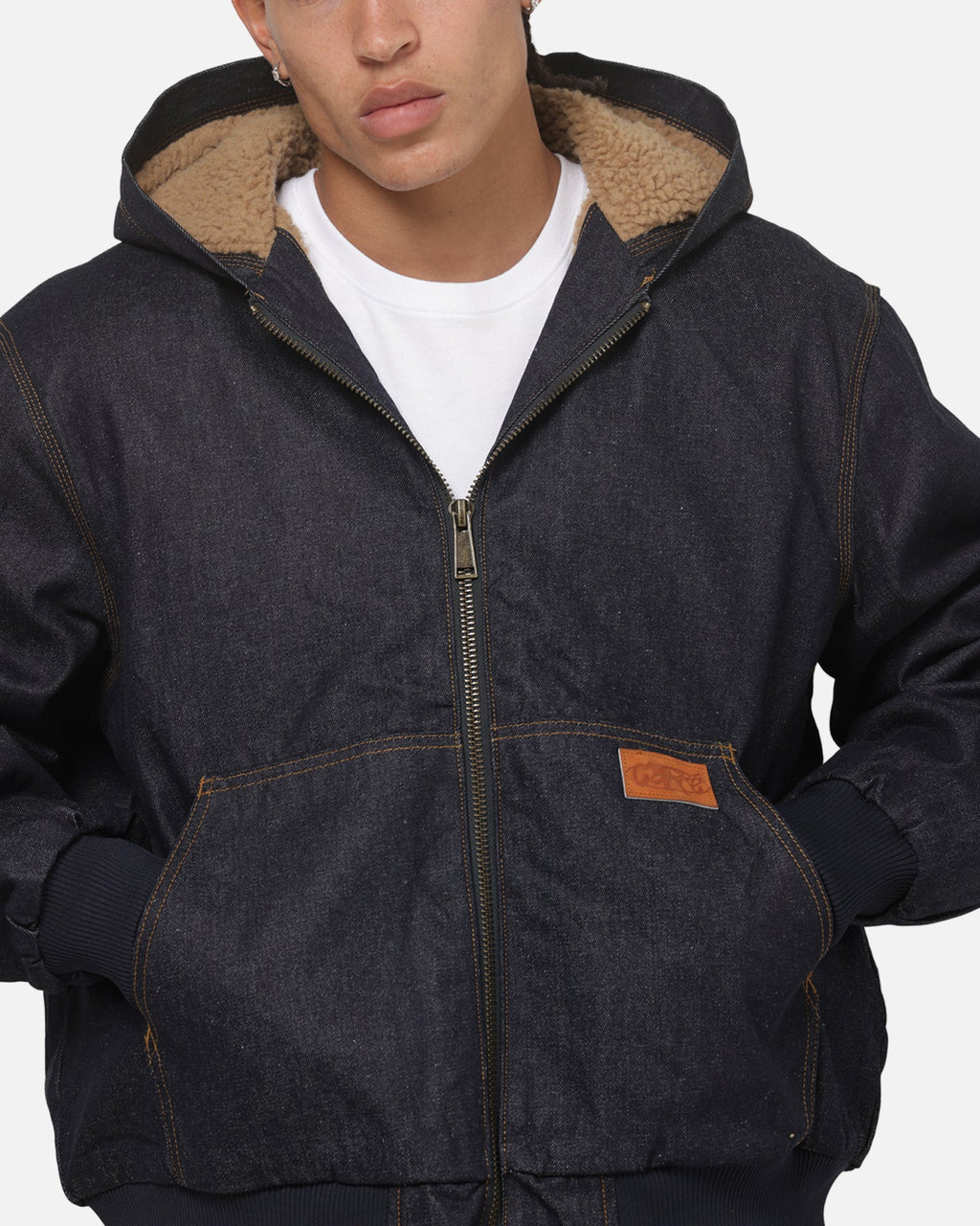 CARRE Carre Sherpa Lined Hoodie Raw Indigo