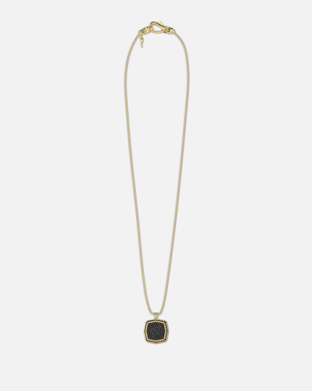 GUESS MAINLINE Classic Guess Mainline Back To Black Octagon Necklace Black/Gold