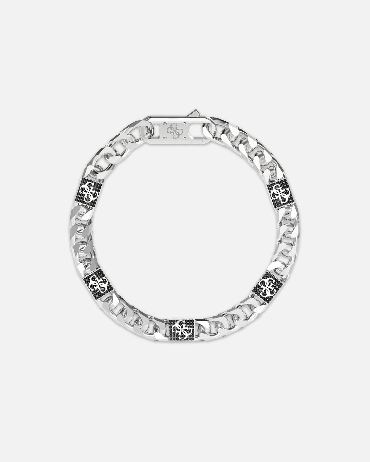 GUESS MAINLINE Guess Mainline 4G Curb Chain Pave Bracelet Silver
