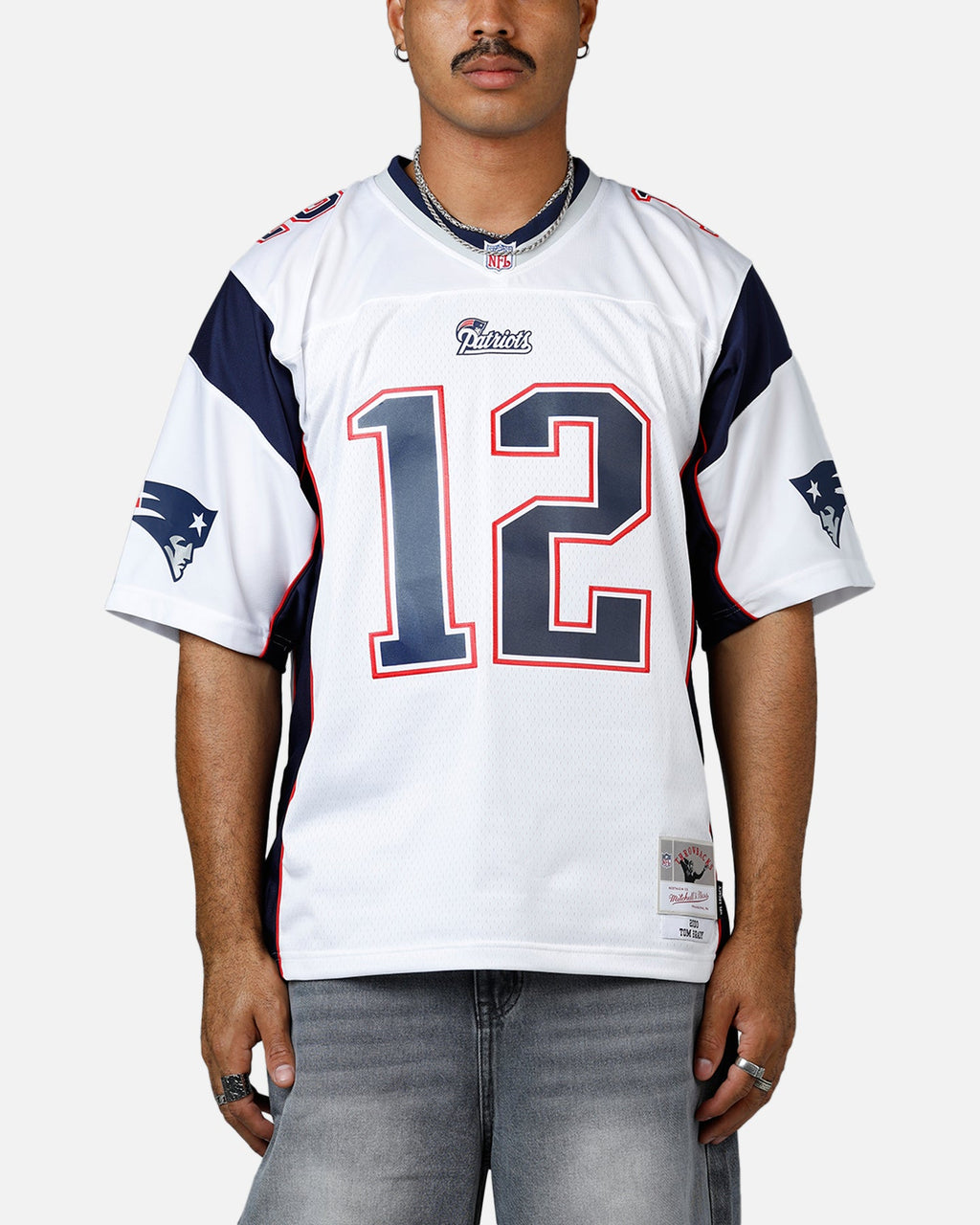 MITCHELL & NESS Mitchell & Ness New England Patriots Tom Brady #12 2000 Road Jersey White