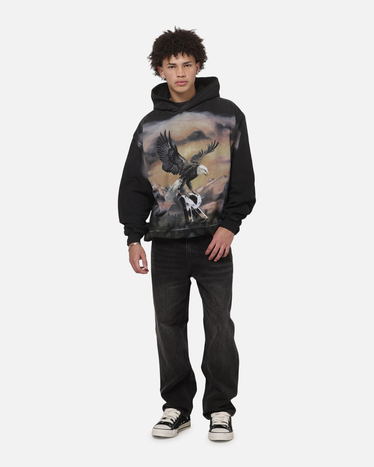 REPRESENT Premium Represent Chrome Flight Hoodie Stained Black