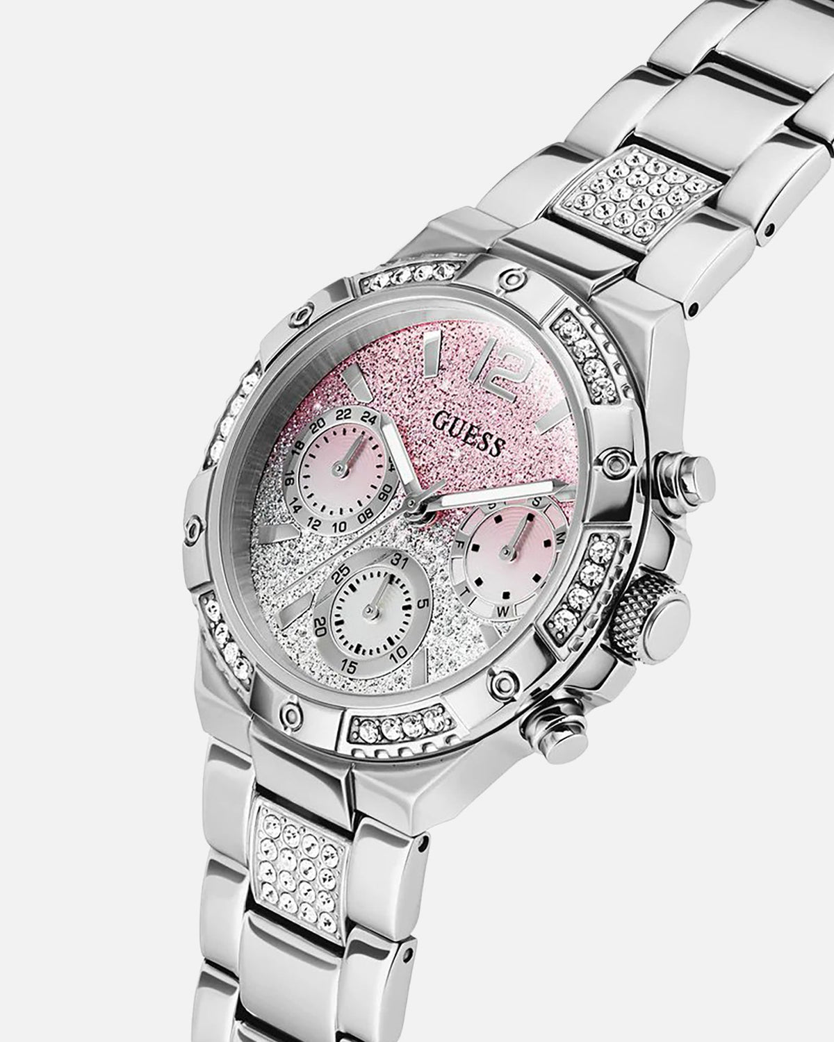 GUESS MAINLINE Guess Mainline Harlow Pink Silver Bracelet Watch Silver