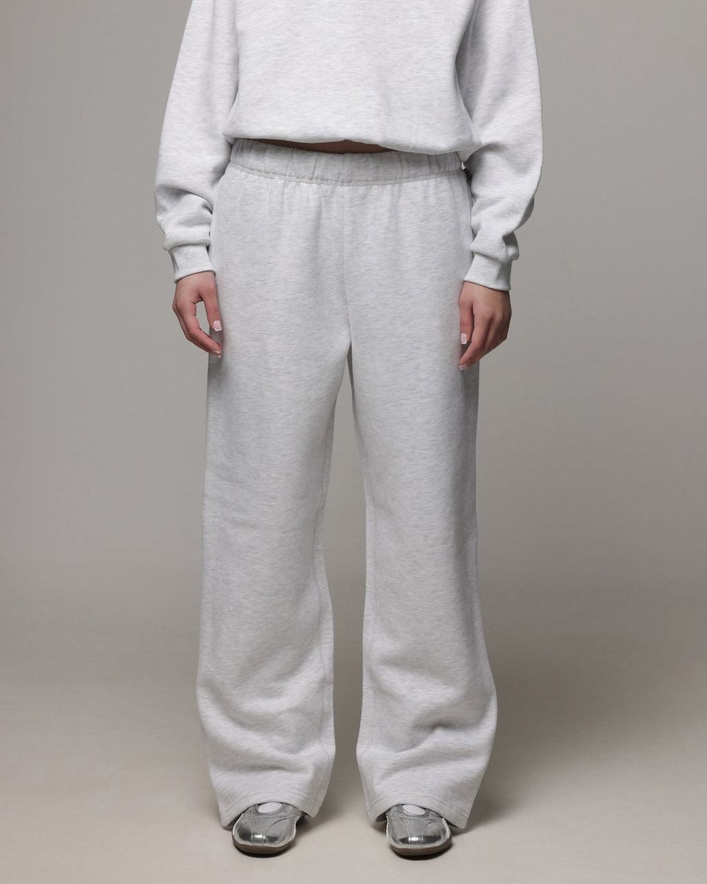 AMERICAN THRIFT Premium American Thrift Women's Straight Leg Trackpants Grey Heather