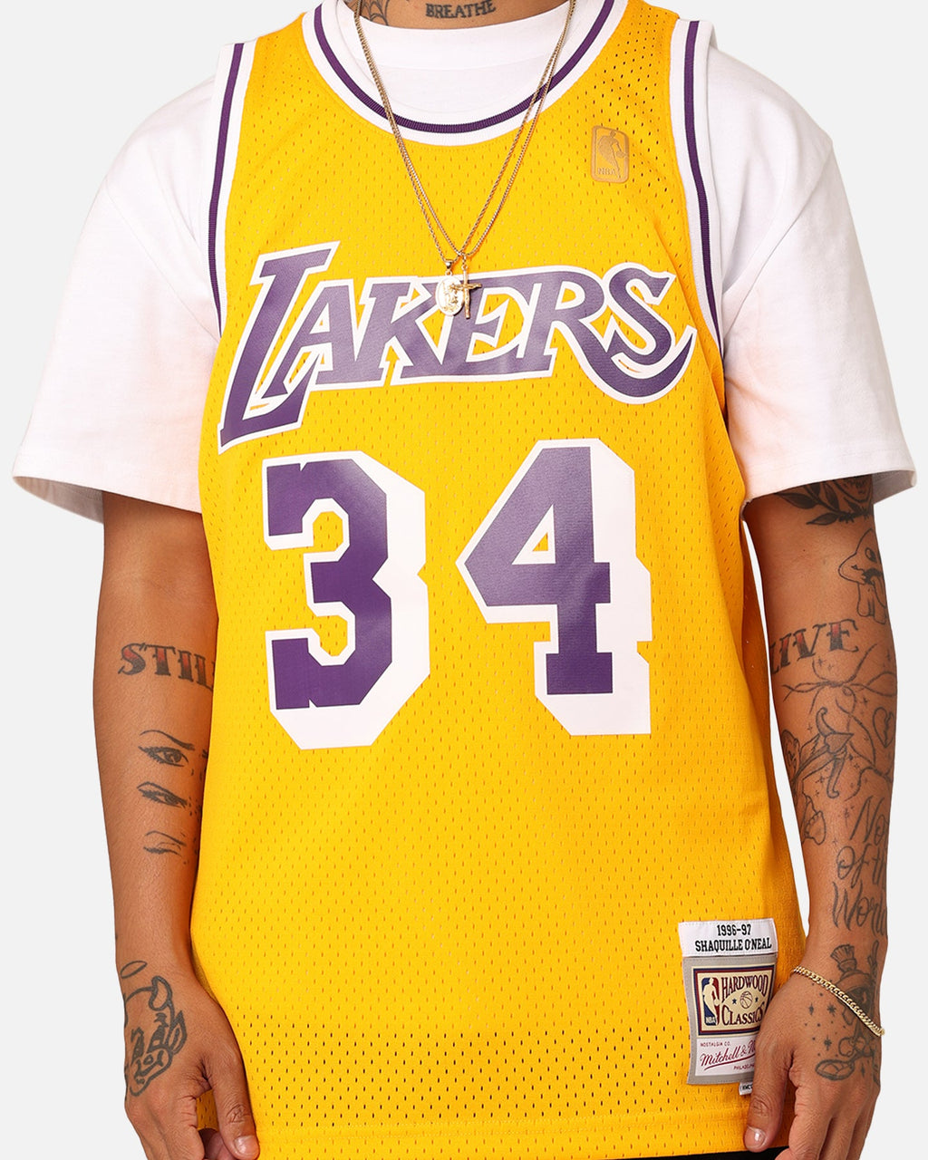MITCHELL & NESS Mitchell & Ness Los Angeles Lakers Shaquille O'Neal '96-'97 #34 Swingman Jersey Yellow