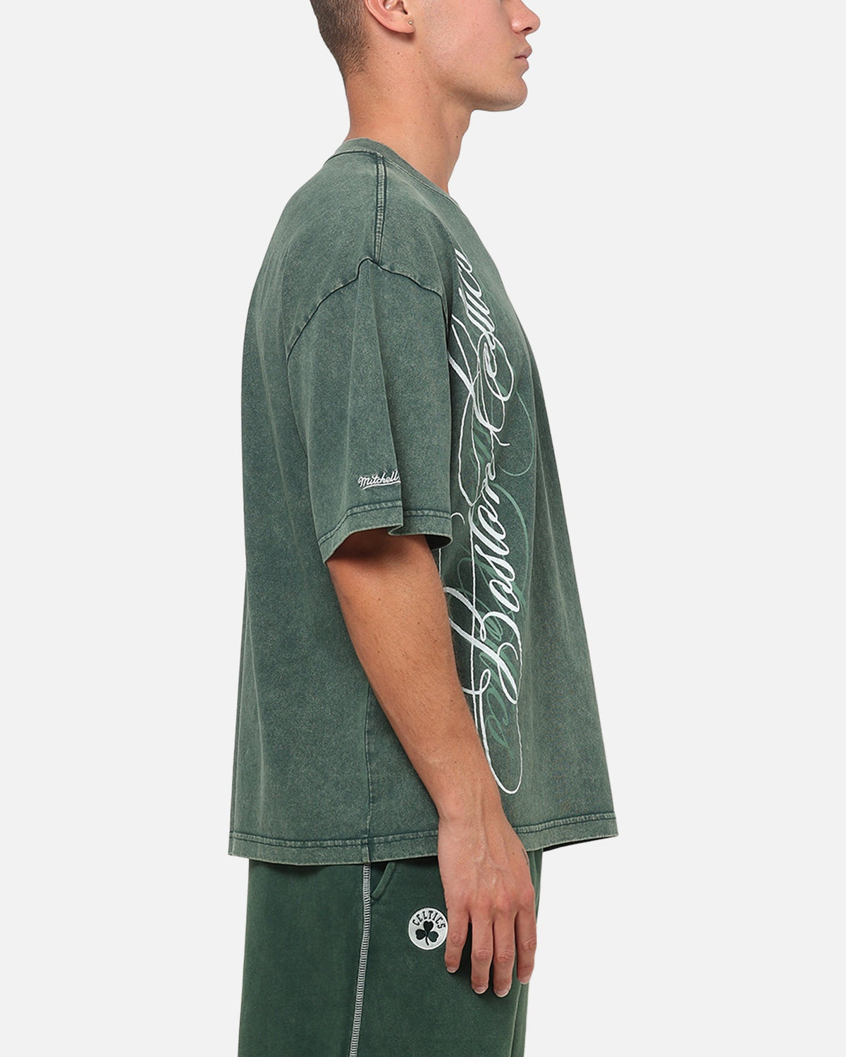 MITCHELL & NESS Official Mitchell & Ness Boston Celtics Star Script Boxy T-Shirt Pine Green