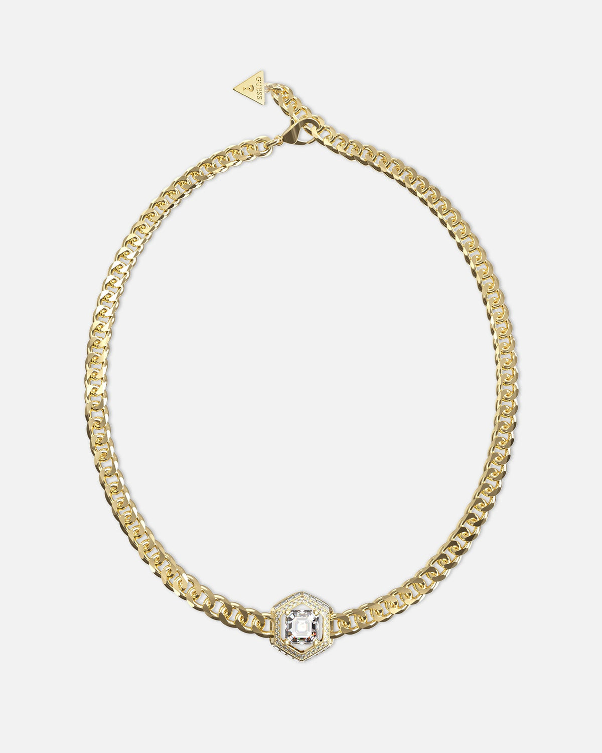 GUESS MAINLINE Authentic Guess Mainline Women's Lioness Queen Octagon Necklace Gold