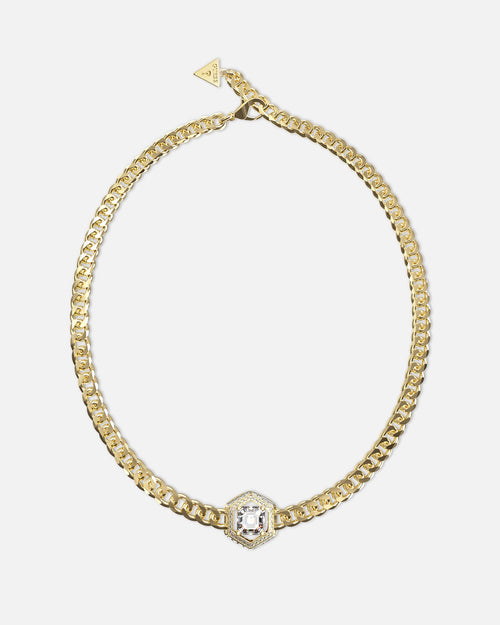 GUESS MAINLINE Authentic Guess Mainline Women's Lioness Queen Octagon Necklace Gold