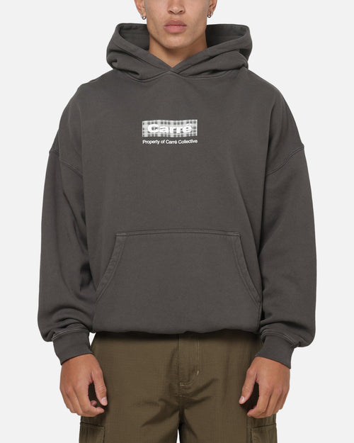 CARRE Authentic Carre Box Check Hoodie Charcoal