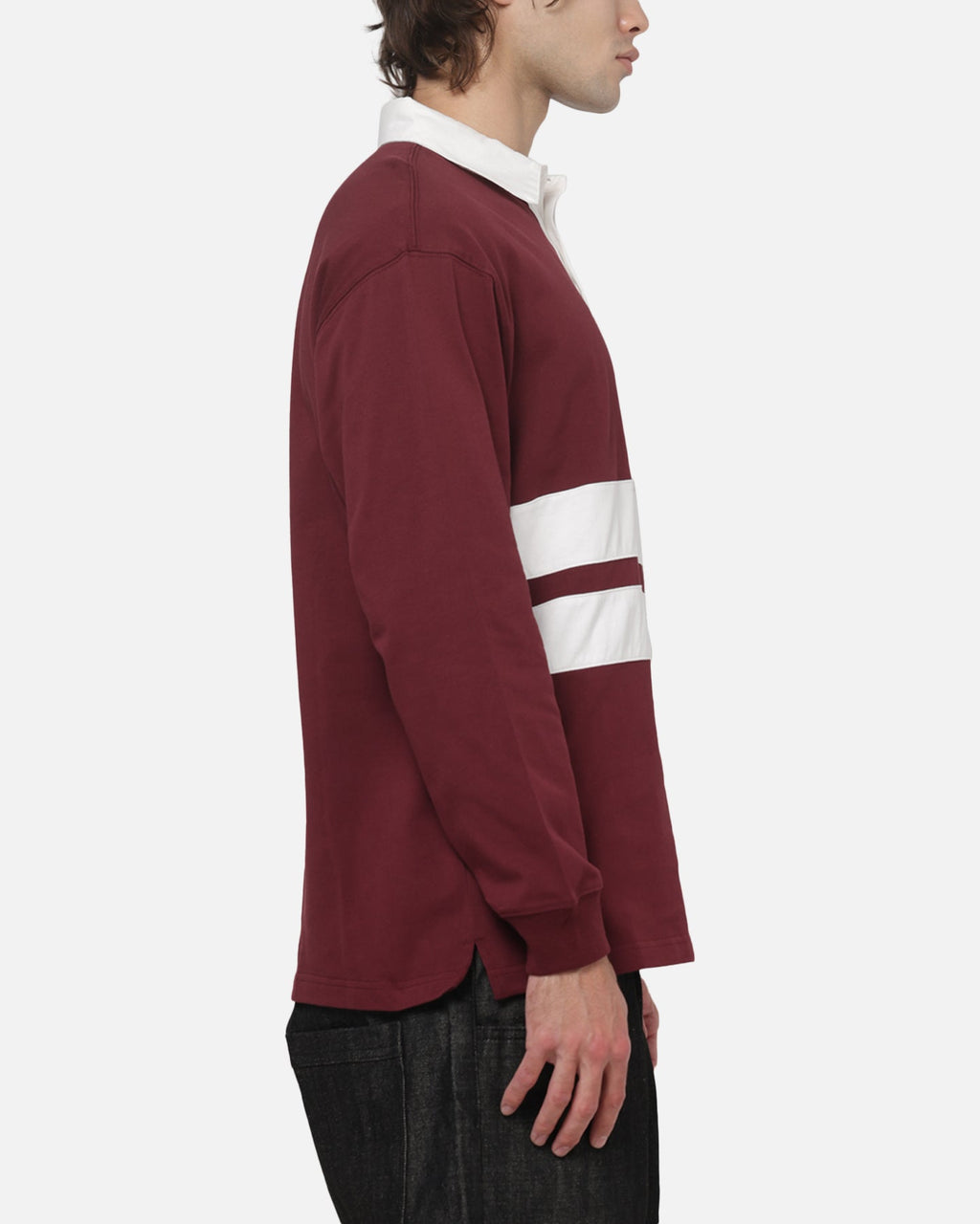 MITCHELL & NESS Mitchell & Ness New York Yankees Roses Rugby Long Sleeve Polo Shirt Sour Cherry