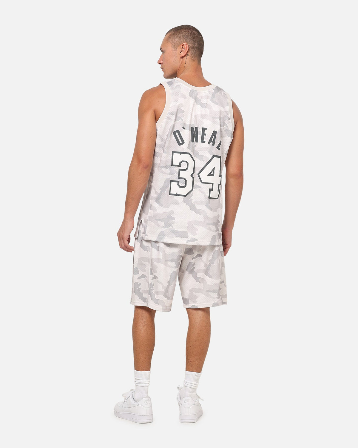 MITCHELL & NESS Mitchell & Ness Los Angeles Lakers Shaquille O'Neal #34 Snow Camo Energy Swingman Jersey Vintage White