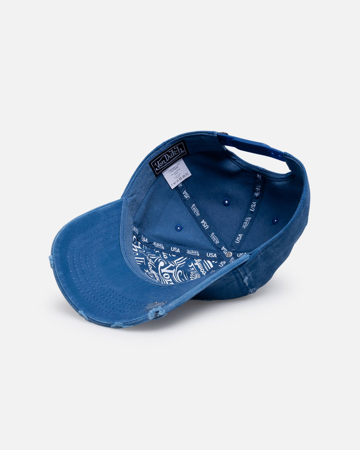 VON DUTCH Von Dutch Distressed Dad Strapback Washed Navy