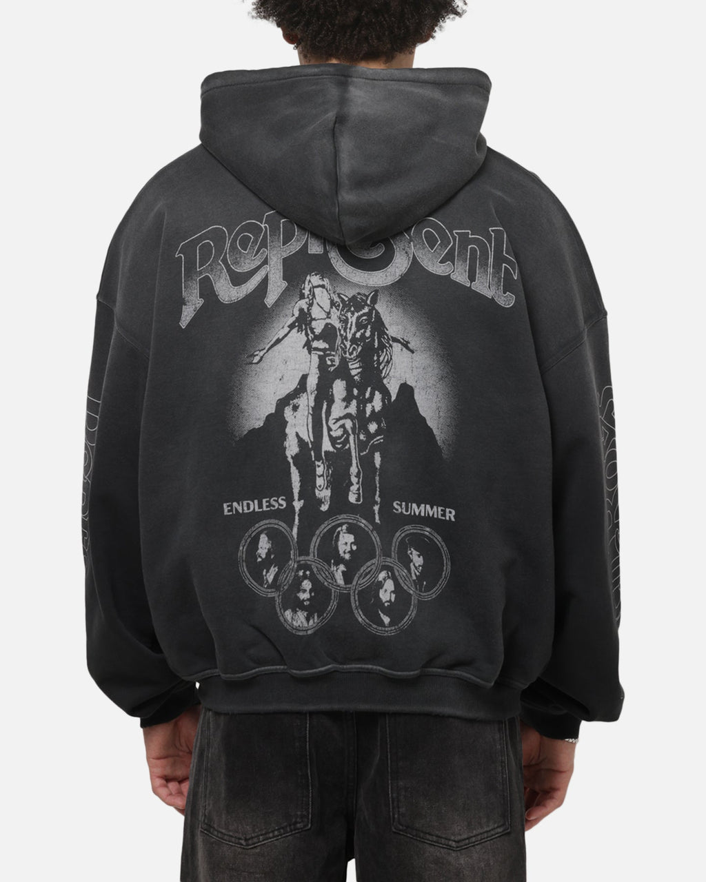 REPRESENT Official Represent Beach Boys Endless Summer Hoodie Stained Black