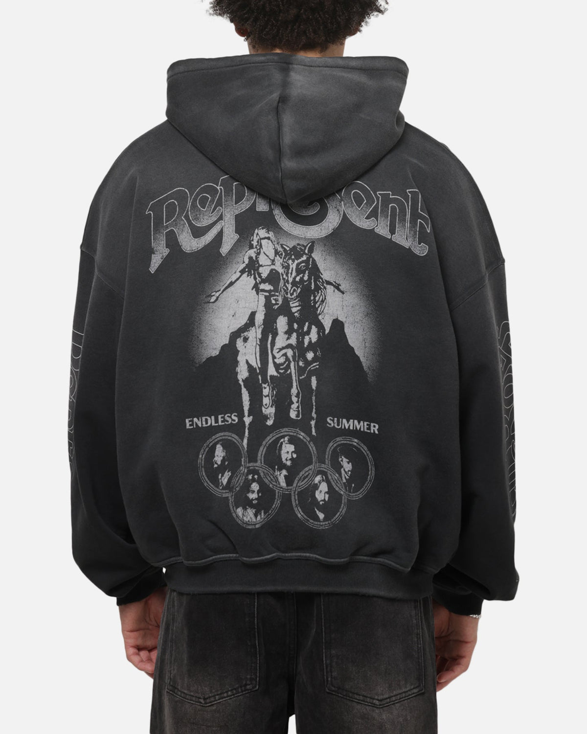 REPRESENT Official Represent Beach Boys Endless Summer Hoodie Stained Black