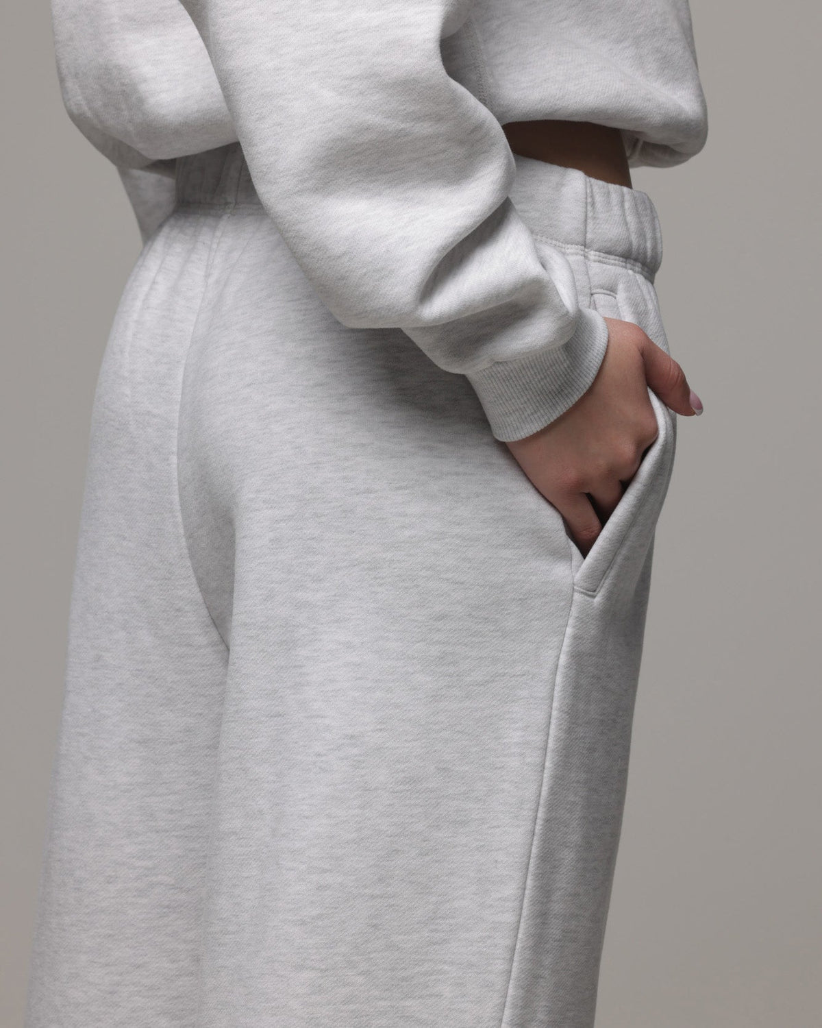 AMERICAN THRIFT Premium American Thrift Women's Straight Leg Trackpants Grey Heather