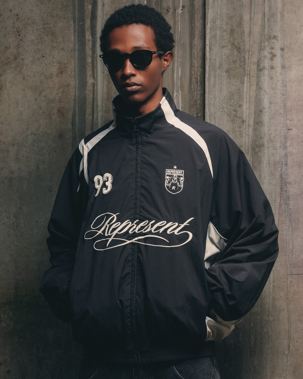 REPRESENT Represent Woven Track Star Jacket Jet Black
