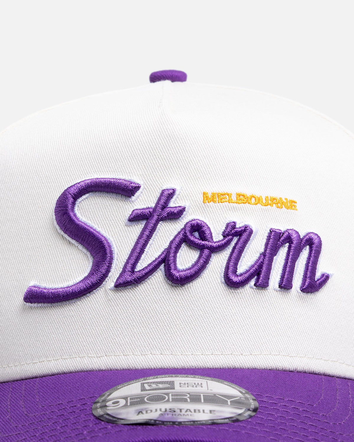 New Era New Era Melbourne Storm 'Chrome Script' 9FORTY A-Frame Snapback Official Team Colour