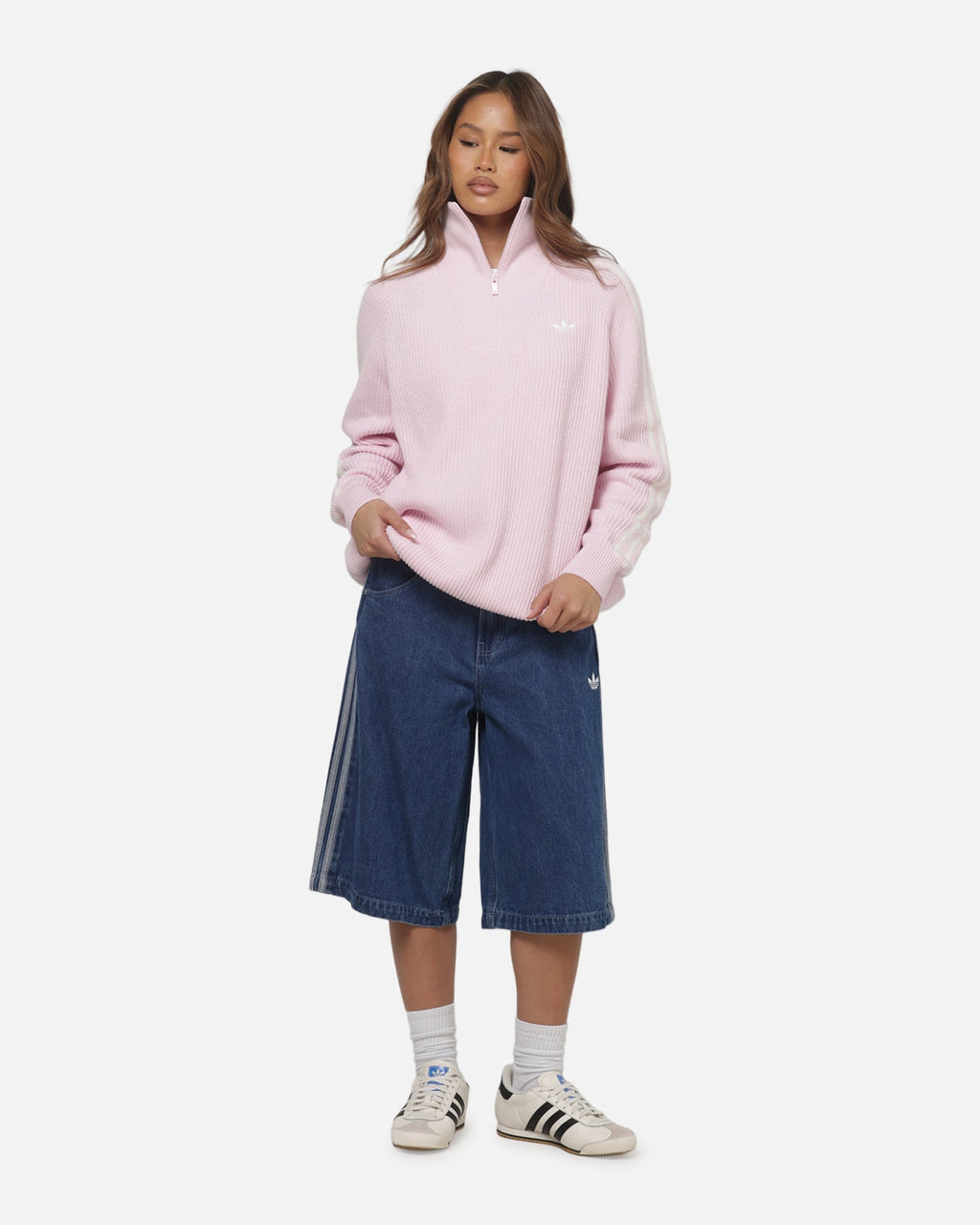 ADIDAS Adidas Women's Funnel Neck Quarter Zip Sweatshirt Pink