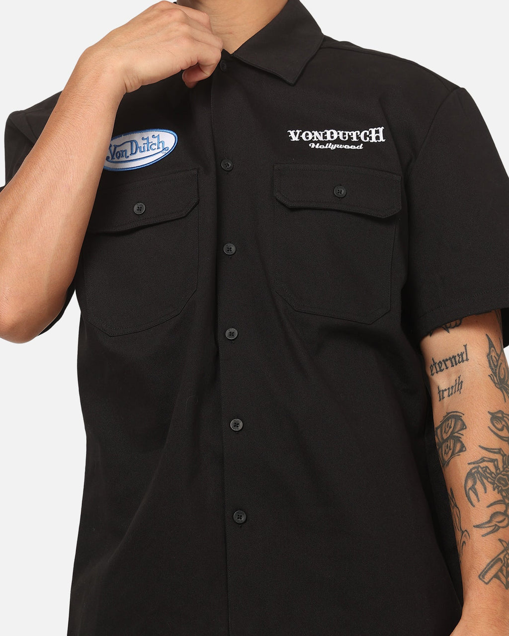 VON DUTCH Von Dutch Hollywood Button Up Shirt Black