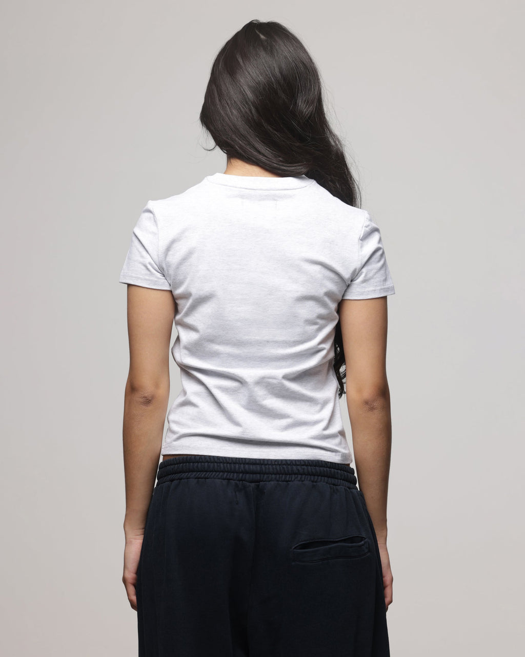 AMERICAN THRIFT American Thrift Women's Shrunken T-Shirt Grey Heather