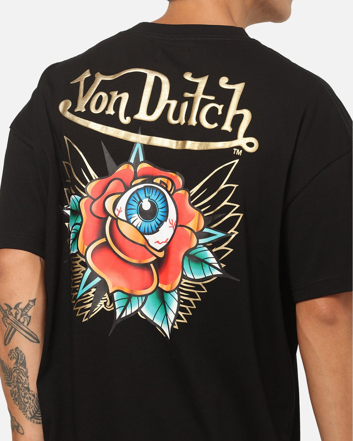 VON DUTCH Von Dutch Flower Eye T-Shirt Black
