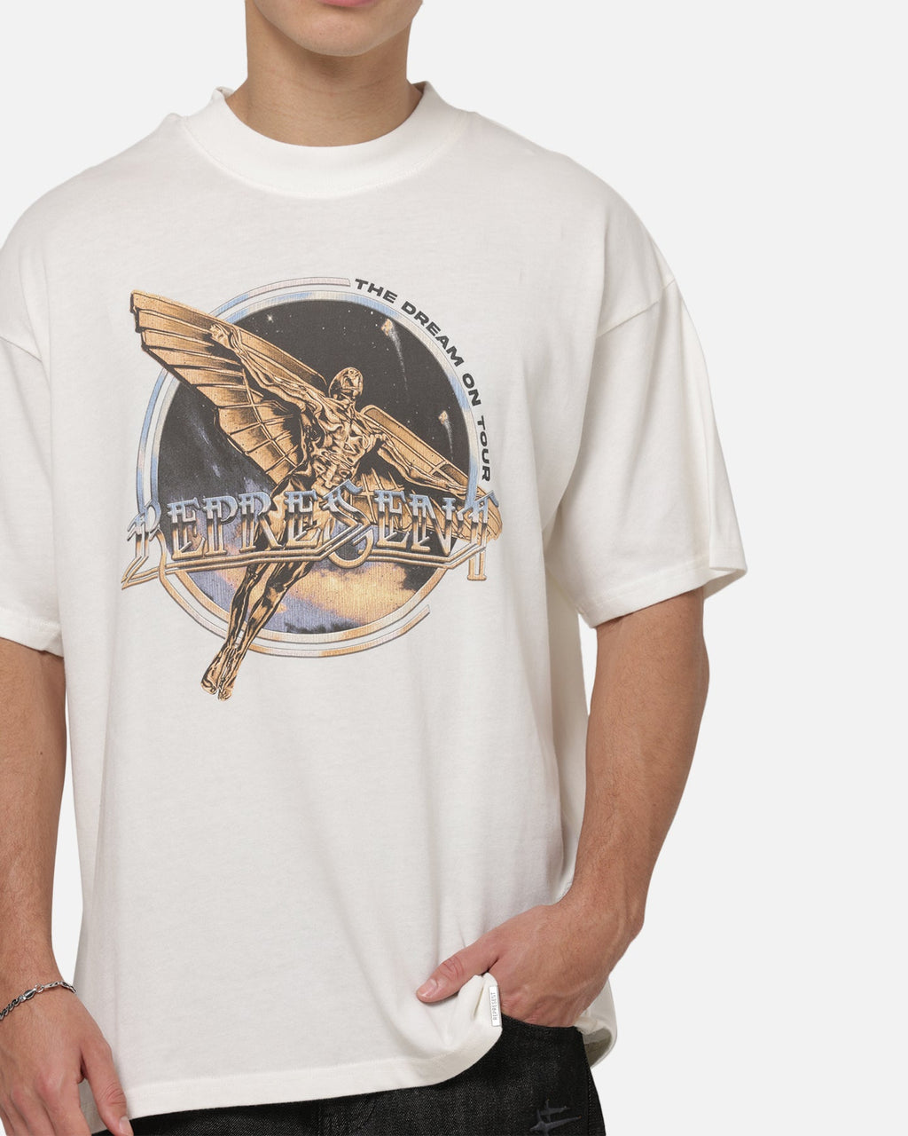 REPRESENT Represent Golden Tour T-Shirt Flat White