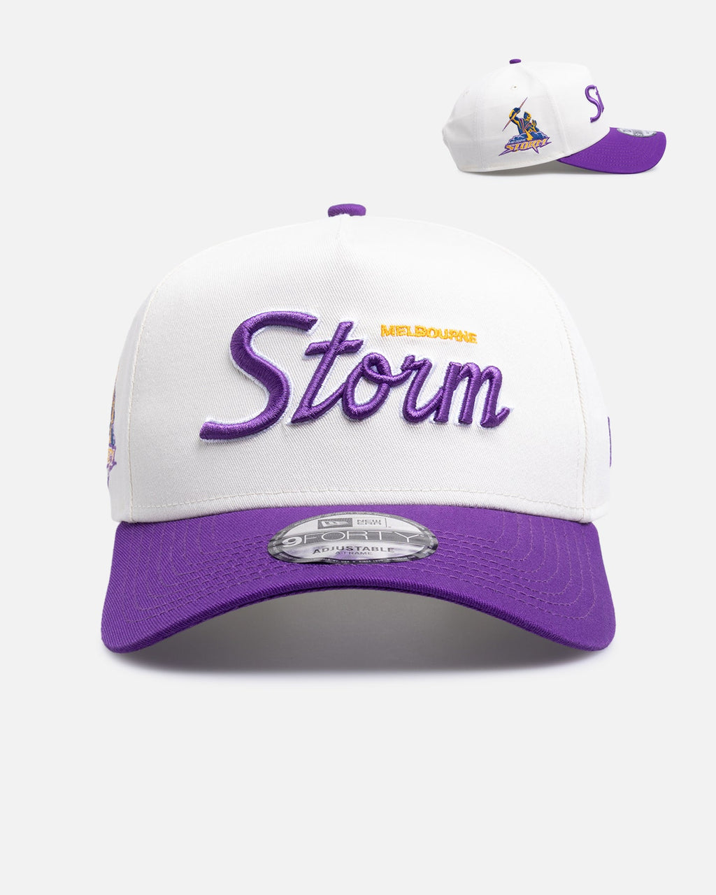New Era New Era Melbourne Storm 'Chrome Script' 9FORTY A-Frame Snapback Official Team Colour
