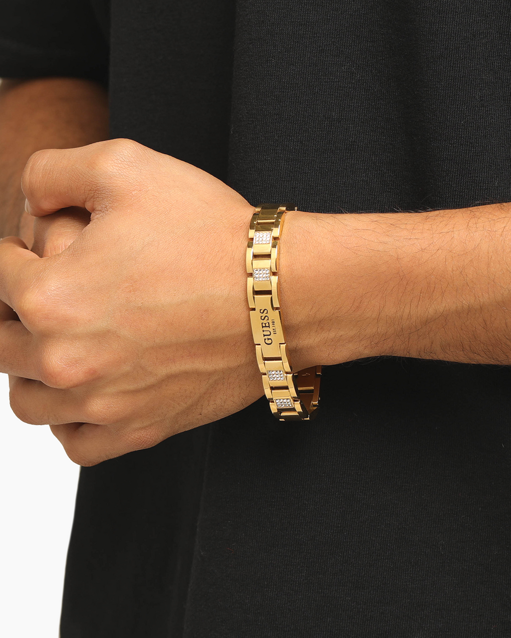 GUESS MAINLINE Guess Mainline 15mm Frontier Crystal Bracelet Gold