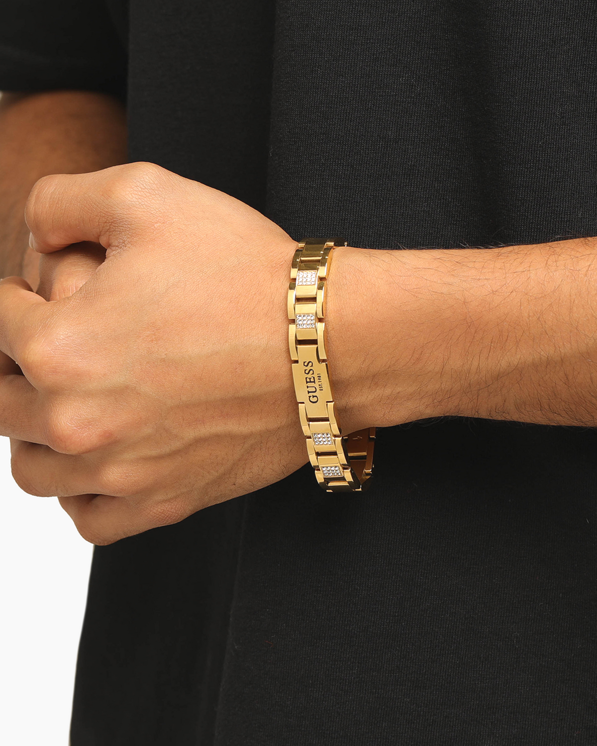 GUESS MAINLINE Guess Mainline 15mm Frontier Crystal Bracelet Gold