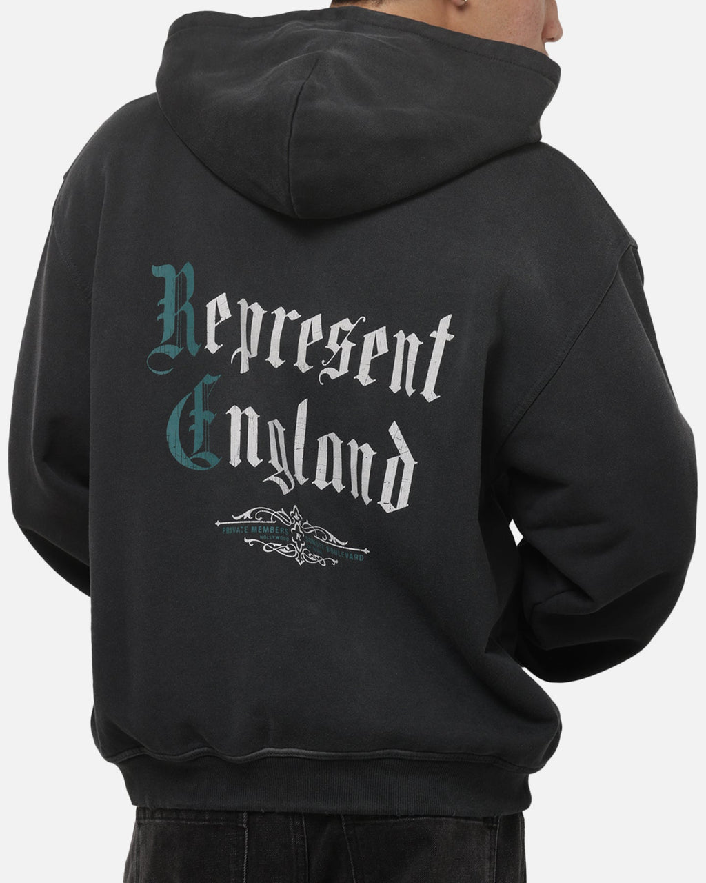 REPRESENT Represent Private Members Hoodie Stained Black