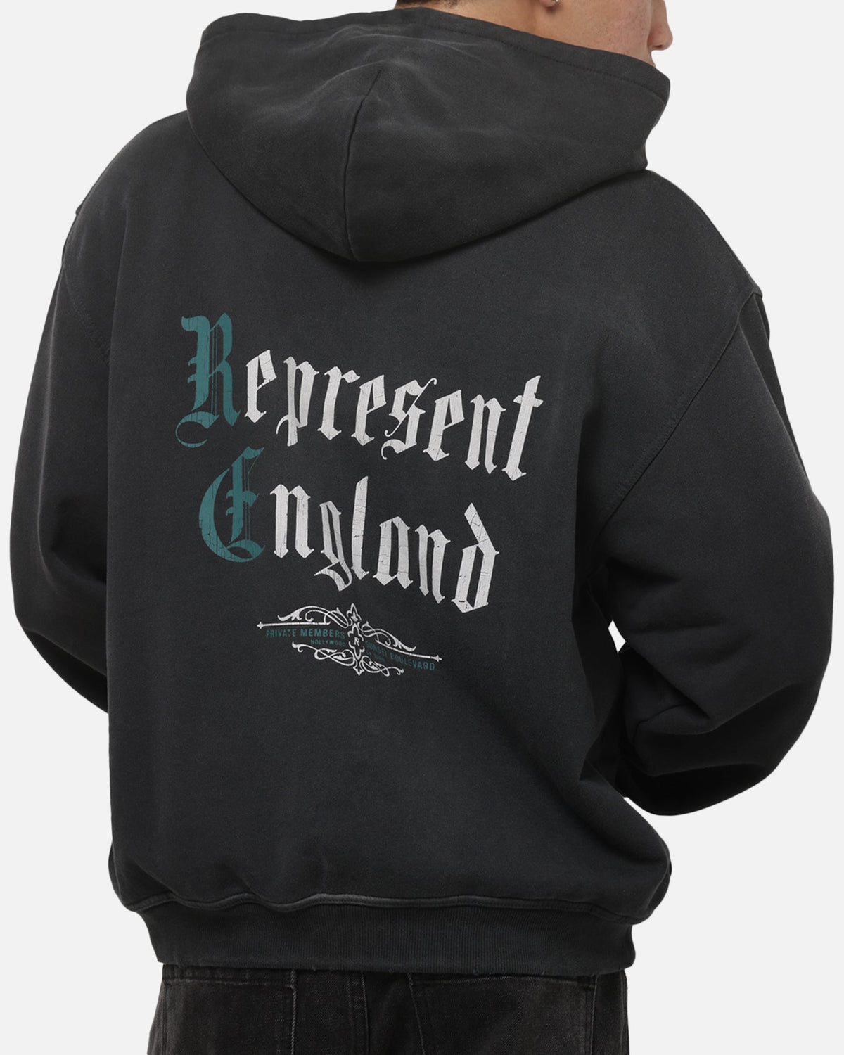 REPRESENT Represent Private Members Hoodie Stained Black