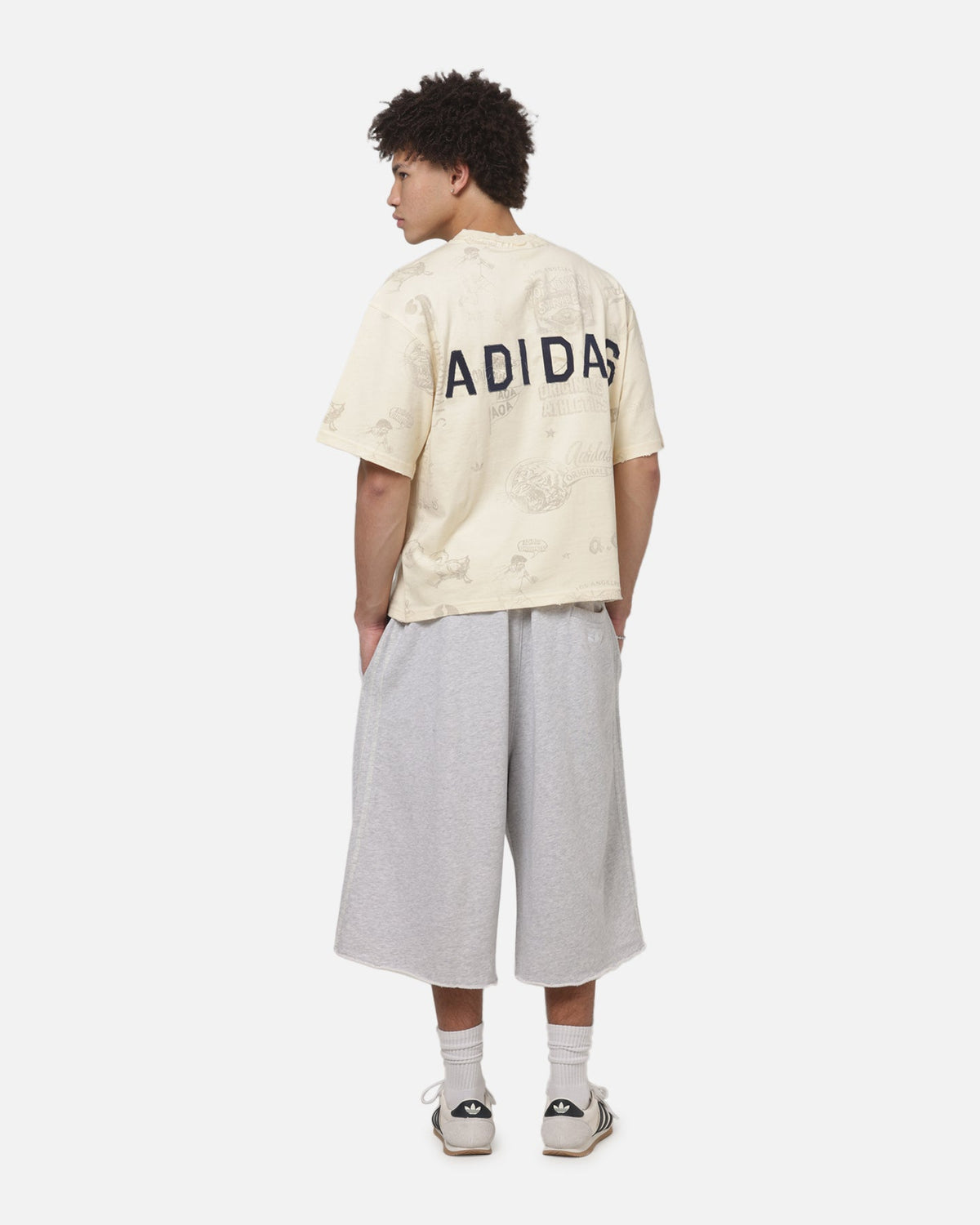 ADIDAS Adidas Vintage All Over Print T-Shirt Night Indigo
