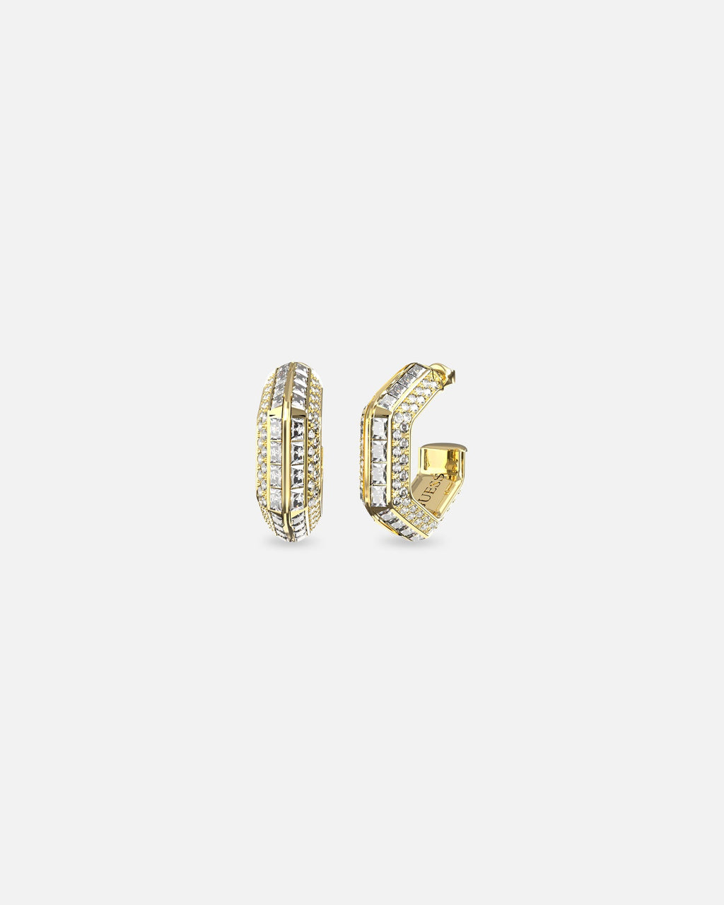 GUESS MAINLINE Guess Mainline Women's Lioness Queen Octagon Hoop Earrings Gold