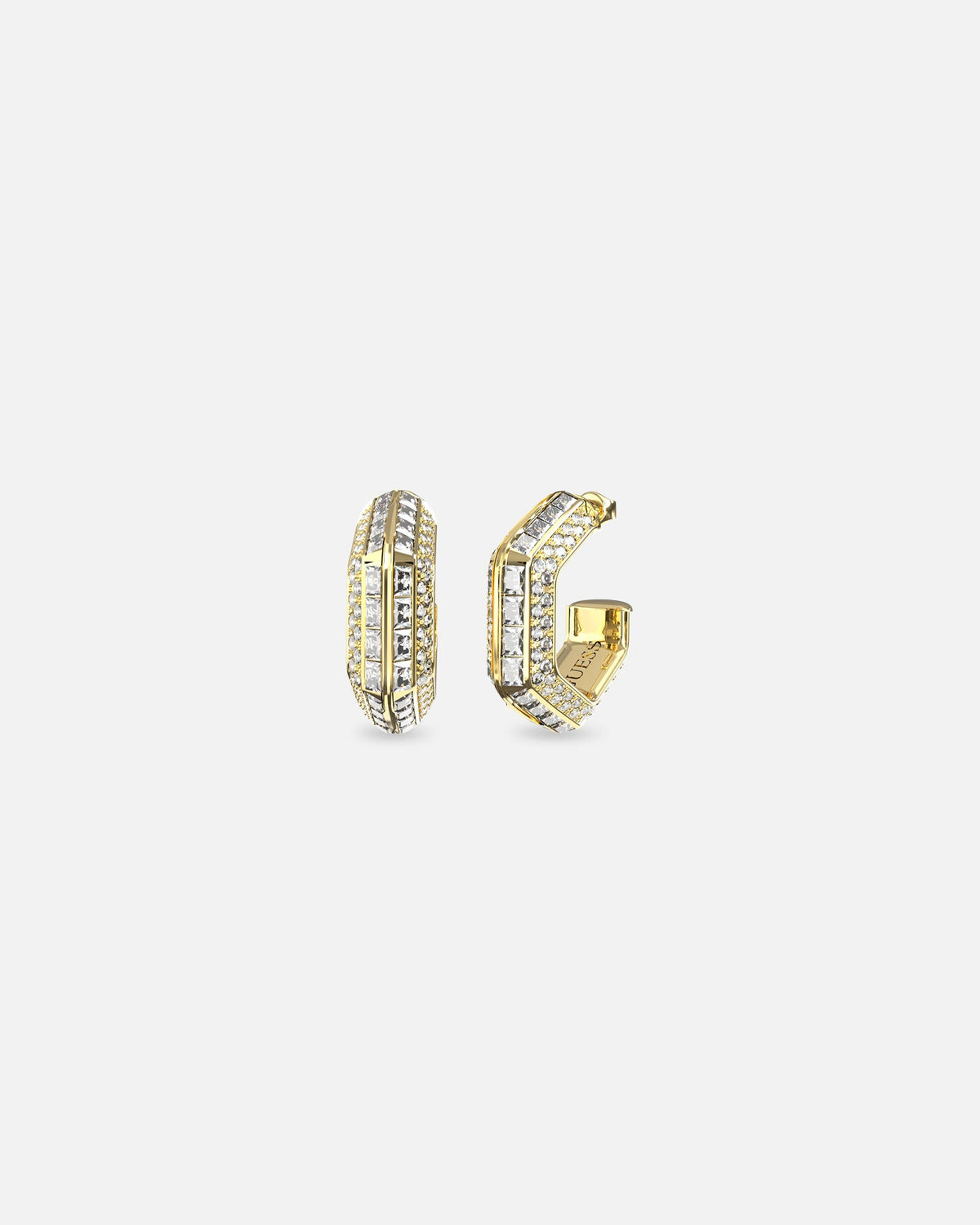 GUESS MAINLINE Guess Mainline Women's Lioness Queen Octagon Hoop Earrings Gold