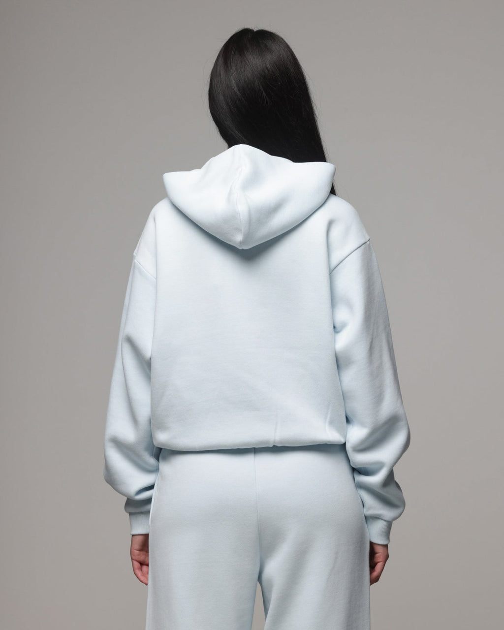 AMERICAN THRIFT American Thrift Women's Classic Zip Hoodie Light Blue